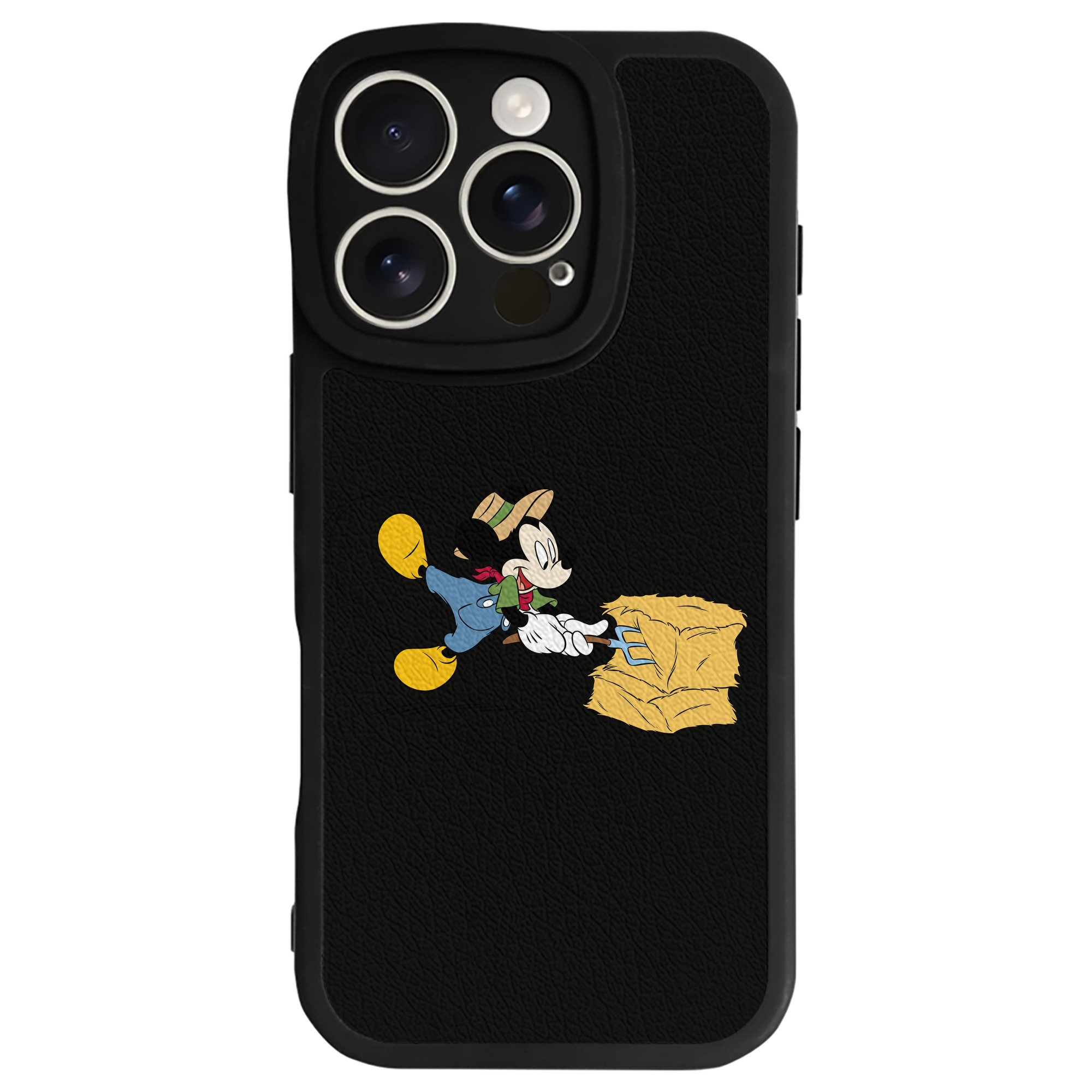 （画像用） ミッキーマウス Mickey Mouse 【iPhone 16シリーズ対応】シリコンスマホケース（レザー調） 材質：シリコン